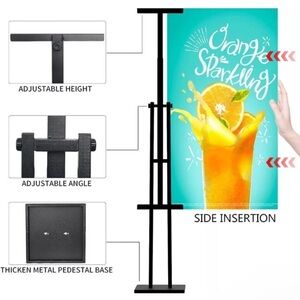 Adjustable Black Metal Poster Stand